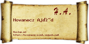 Hovanecz Ajád névjegykártya